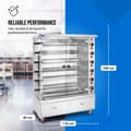 Miniatyrbild 8 av 8: Gas Chicken Grill - 6 spett - med belysning, hjul och 2 lådor - Royal Catering