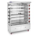 Miniatyrbild 1 av 8: Gas Chicken Grill - 6 spett - med belysning, hjul och 2 lådor - Royal Catering