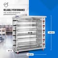 Miniatyrbild 7 av 7: Gaskycklinggrill - 6 spett - med belysning och hjul - Royal Catering