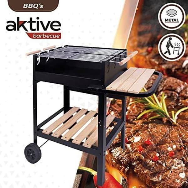 Kolgrill - AKTIVE - Dubbelgrill - Bärbar - Svart - 10 personer