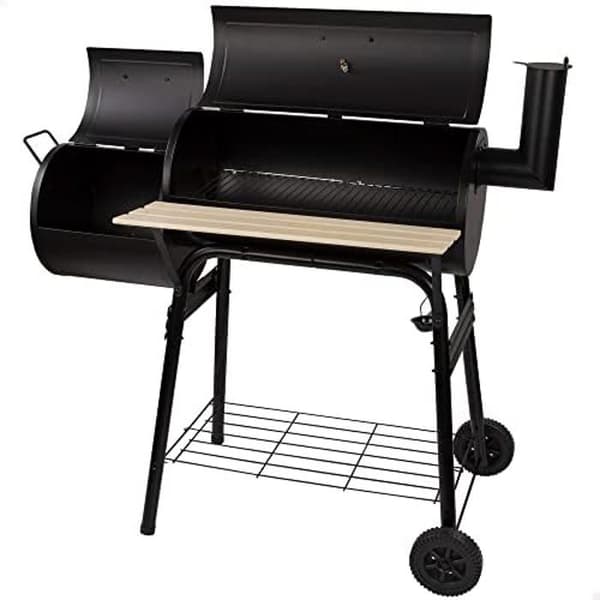 Aktive Portable Charcoal Barbecue and Smoker - Kapacitet för 10 personer - Svart - 116x61x106 cm
