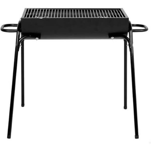 AKTIVE Bärbar kolgrill, 91 x 33 x 71 cm, Mattsvart, Grill i rostfritt stål, Stor yta, Metallram, 4