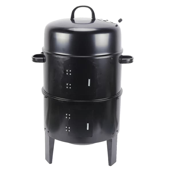 Kolgrill, 3-i-1 matlagningsfunktioner, stor kapacitet,Svart