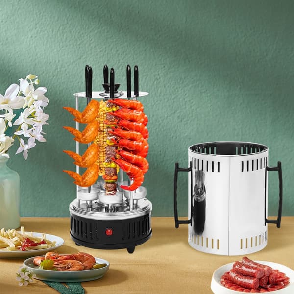 Elektrisk roterande grillmaskin, 1000W effekt, fristående design