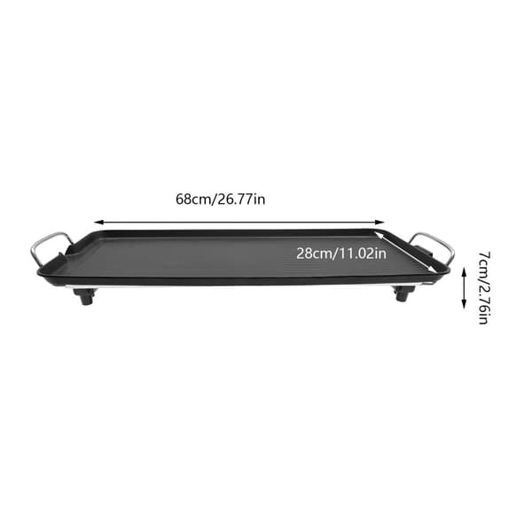 Elektrisk Grill, 1500W Effekt, Non-Stick Overflade, Stort Tilberedningsområde,sort