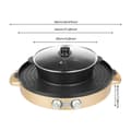 Miniatyrbillede 2 af 2: Elektrisk Hot Pot Grill, 2200W Effekt, Non-Stick Belægning,Som vist