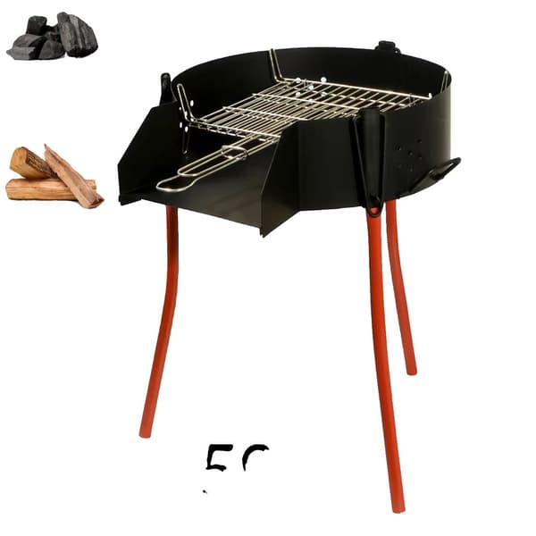 Maalaismainen puuhiilen grilligrilli, säädettävä korkeus, monipuoliset keittovaihtoehdot,50 cm