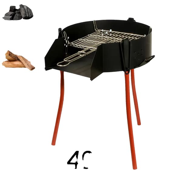 Maalaismainen puuhiilen grilligrilli, säädettävä korkeus, monipuoliset keittovaihtoehdot,40 cm