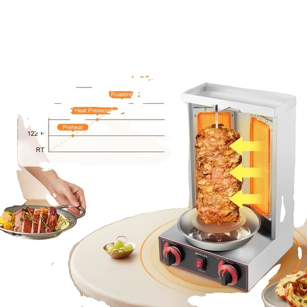 Kebab-kone, korkea kypsennyskapasiteetti, monipuolinen käyttö, turvallisuusominaisuudet