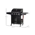 Miniatyrbild 3 av 6: Gasgrill med 3 brännare på 3 kW vardera, grillnät, sidobord, 132,4 cm x 55 cm x 109 cm