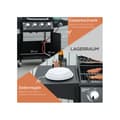 Miniatyrbild 6 av 6: Gasgrill med 3 brännare på 3 kW vardera, grillnät, sidobord, 132,4 cm x 55 cm x 109 cm