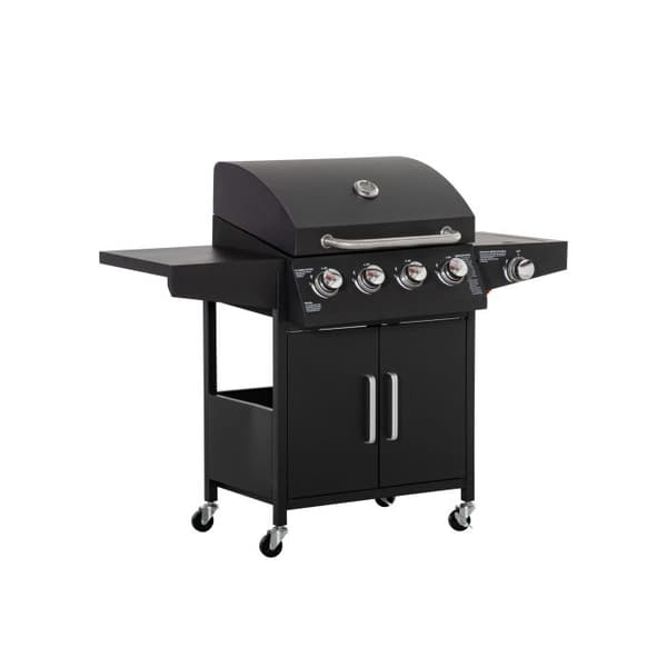 Gasgrill med 3 brännare på 3 kW vardera, grillnät, sidobord, 132,4 cm x 55 cm x 109 cm