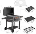 Miniatyrbillede 2 af 4: Kulgrill, Offset Røgovn, Justerbar Ventil, Flaskeåbner