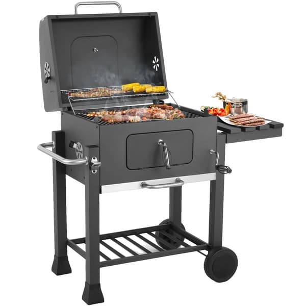 Kolgrill, Höjdjusterbar Kolplatta, Stor Tillagningsyta, Lätt att Rengöra