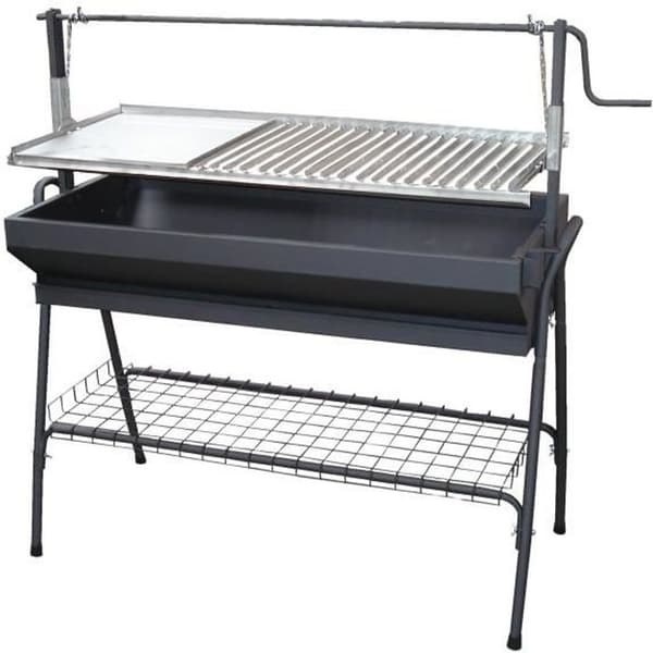 IMEX EL ZORRO 71763 Grill med grillplatta och hiss, Svart, 60 x 50 x 115 cm