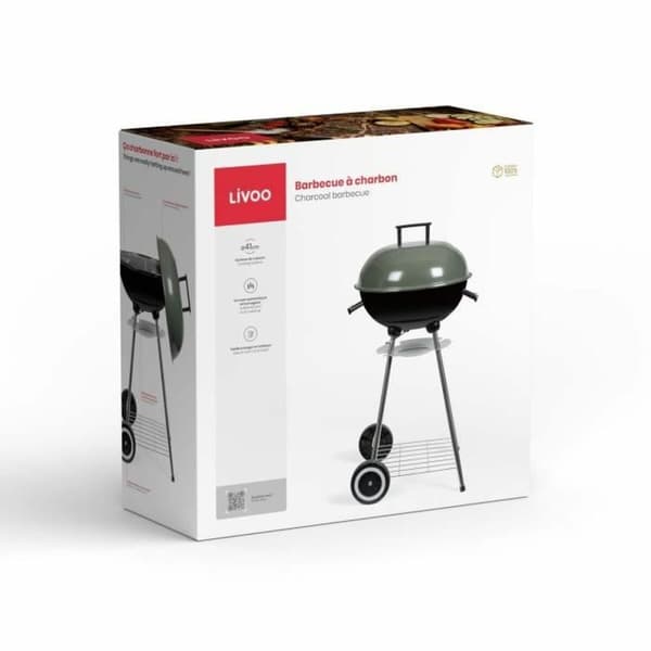 Bärbar Grill Livoo DOC172K Förkromat stål Ø 42 cm