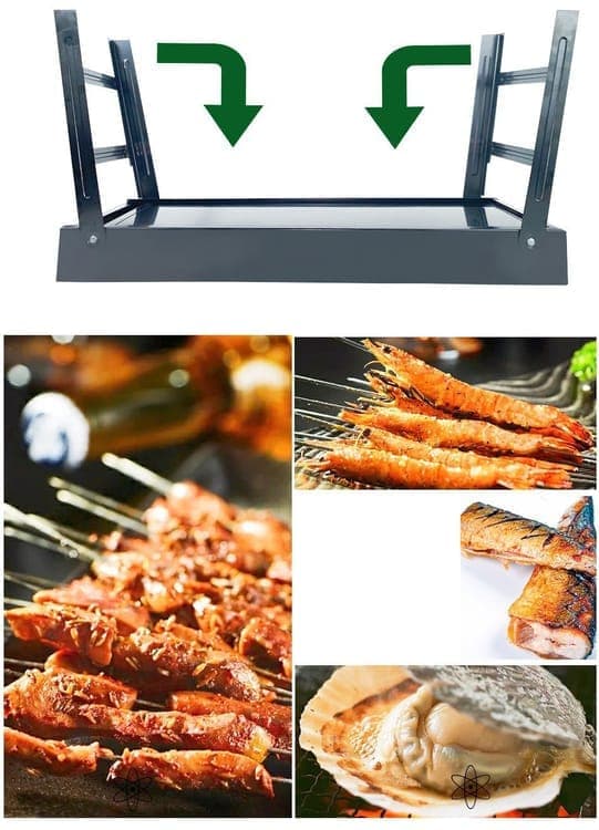 OBOSOE bærbar kulgrill – Stor foldbar udendørs grill til camping og have