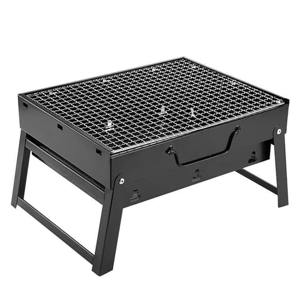 OBOSOE bærbar kulgrill – Stor foldbar udendørs grill til camping og have 35x17x23cm
