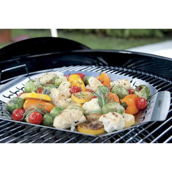 Grönsakskorg - WEBER - Stor modell i rostfritt stål för grill