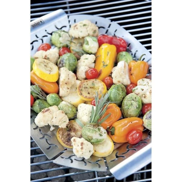 Grönsakskorg - WEBER - Stor modell i rostfritt stål för grill