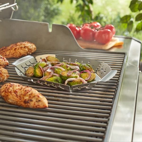 Grönsakskorg - WEBER - Stor modell i rostfritt stål för grill