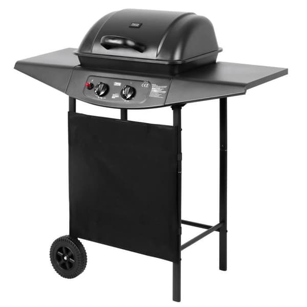 Teesa BBQ 2000 TSA0800 2-brännare gasolgrill med hjul