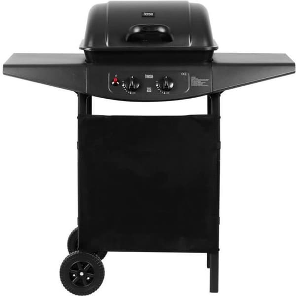 Teesa BBQ 2000 TSA0800 2-brännare gasolgrill med hjul