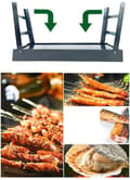 Miniatyrbild 4 av 8: Bomclap Grill - BBQ - Bärbar Träkol Grill – Stor Svart Fällbar Utomhusgrill för Kolgrillning