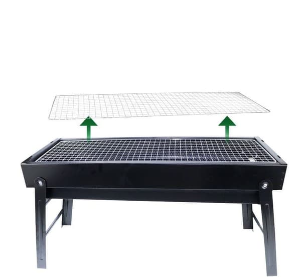 Bomclap Grill - BBQ - Bärbar Träkol Grill – Stor Svart Fällbar Utomhusgrill för Kolgrillning