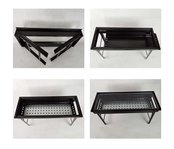 Bomclap Grill - BBQ - Bärbar Träkol Grill – Stor Svart Fällbar Utomhusgrill för Kolgrillning