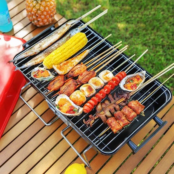 Bomclap bærbar kulgrill – lille campinggrill og bordgrill til udendørs | Kompakt grill