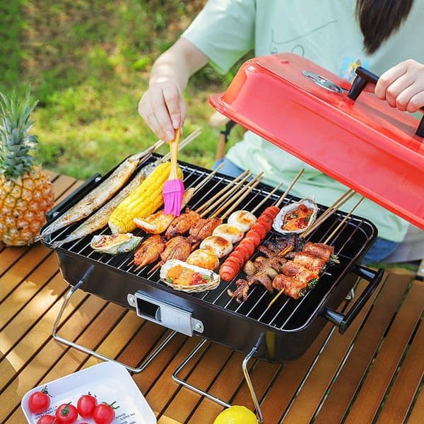 Bomclap bærbar kulgrill – lille campinggrill og bordgrill til udendørs | Kompakt grill
