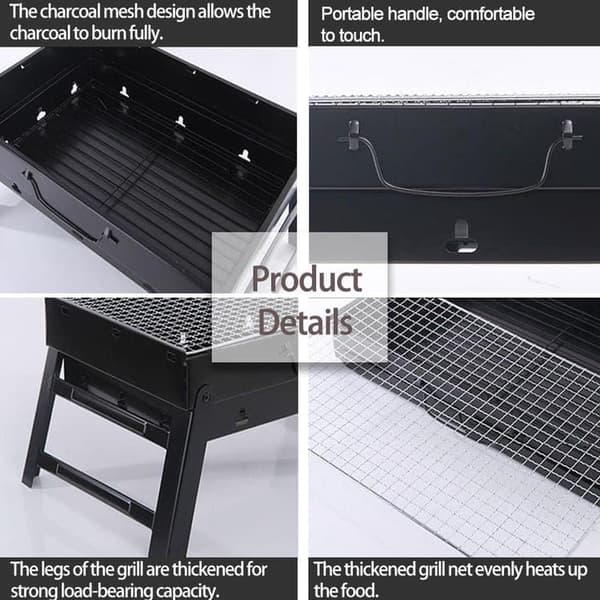 Bomclap Bärbar Kolgrill – Fällbar Mini-Grill för Utomhus | Träkol & BBQ