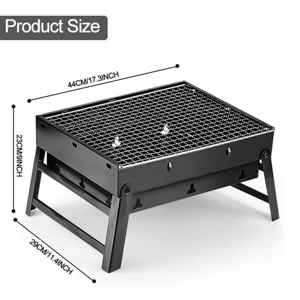 Bomclap Bärbar Kolgrill – Fällbar Mini-Grill för Utomhus | Träkol & BBQ