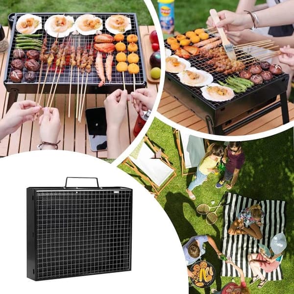 Bomclap Bärbar Kolgrill – Fällbar Mini-Grill för Utomhus | Träkol & BBQ