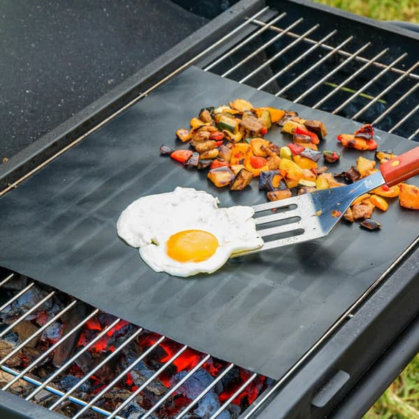 Pack Hopfällbar Kolgrill i Rostfritt Stål och Underlägg för ugn och grill InnovaGoods