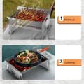 Miniatyrbillede 7 af 8: Lollanda foldbar campinggrill i rustfrit stål – bærbar kulgrill til camping, picnic og udendørs madlavning