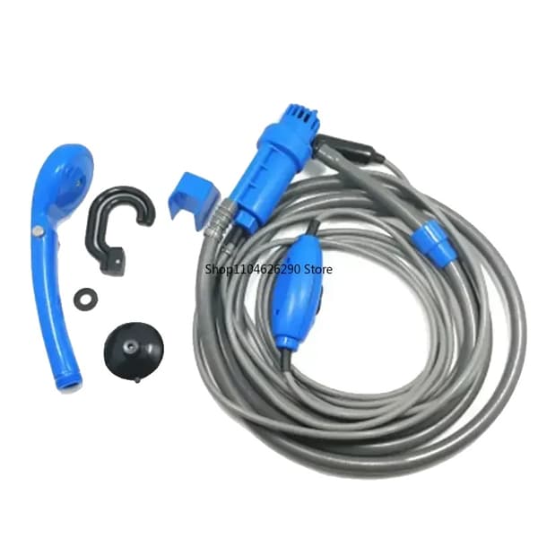 Bärbar 12V Campingduschset, Elektrisk Vattenpump, Kompletta Tillbehör, Lätt Att Montera,Silver