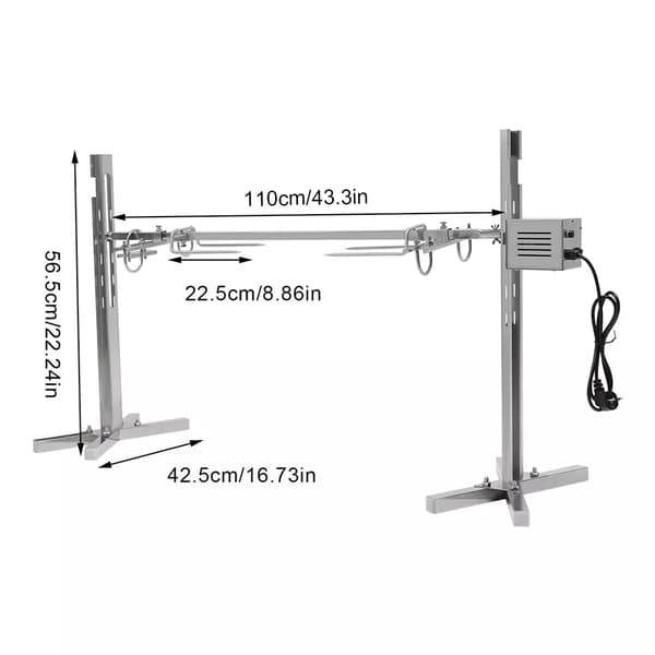 Suuri Vartaankääntäjä, 220V Jännite, 40 kg Maksimikuormituskapasiteetti, Sähköinen/Käsikäyttöinen Toiminta,Hopea