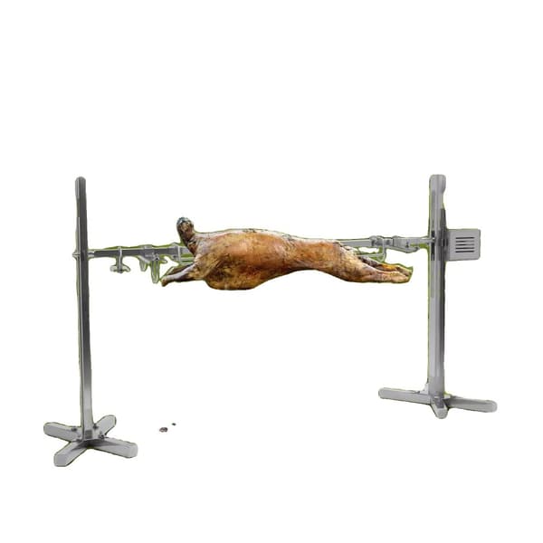 Stort Spettgrill, 220V Spänning, 40 kg Maximal Lastkapacitet, Elektrisk/Manuell Drift,Silver