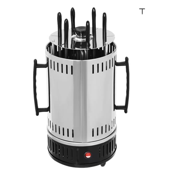 Vertikal Elektrisk Grill, 1000W Effekt, Røgfri Madlavning, To Spydmuligheder,6 Spyd
