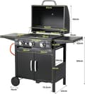 Miniatyrbillede 4 af 4: 3-Burner Gasgrill, Nem Tænding, Praktisk Mobilitet