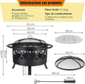 Miniatyrbillede 4 af 4: Fire Bowl, 81 cm Diameter, Funkbeskyttende Grillrist