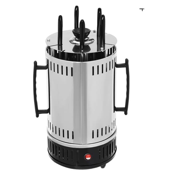 Vertikal elektrisk grill, 1000W effekt, rökfri matlagning, två spettalternativ,5 Spett