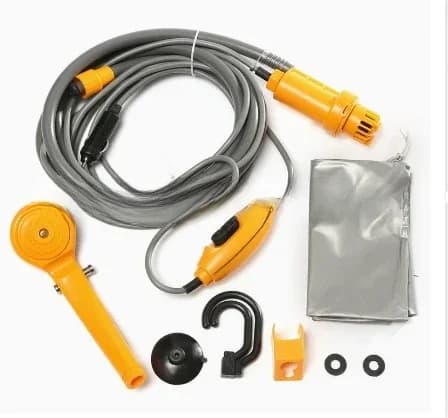 Bärbar 12V Campingduschset, Elektrisk Vattenpump, Kompletta Tillbehör, Lätt Att Montera,svart