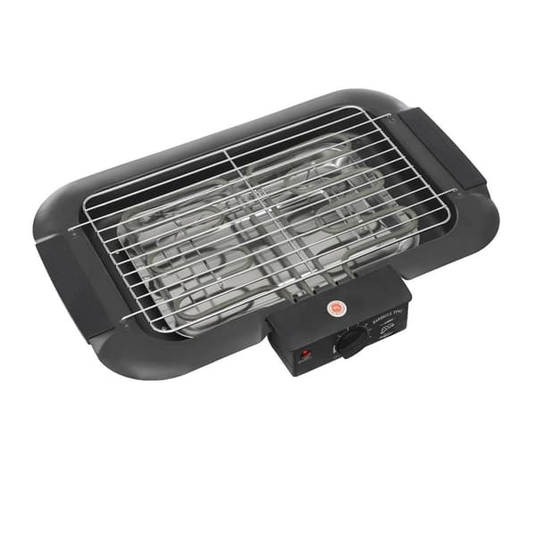 Elektrisk Bordgrill, 2000W Effekt, 6 Temperaturinställningar, 304 Rostfritt Stål,Svart