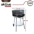 Miniatyrbillede 5 af 5: Kulgrill med hjul Aktive Emaljeret metal 51 x 82 x 51 cm Sort