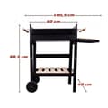 Miniatyrbillede 6 af 6: Kulgrill med hjul Aktive Emaljeret metal 100,5 x 88,5 x 40 cm Sort