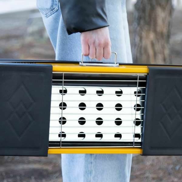 Havegrill Transportabel Aktive Stål 89 x 32 x 22 cm Gul