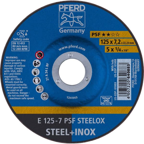 PFERD 62012640 Psf Steelox Skrubbskiva bockad 125 mm 22.23 mm 10 st